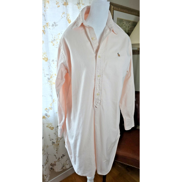 Polo Ralph Lauren Stripe Oxford Shirt Dress Pink/White S Preppy Designer - Picture 1 of 10
